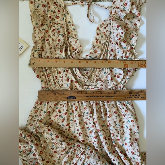 OLSENBOYE Ditsy rose print ruffles detail cottage women dress, M - Picture 7 of 13